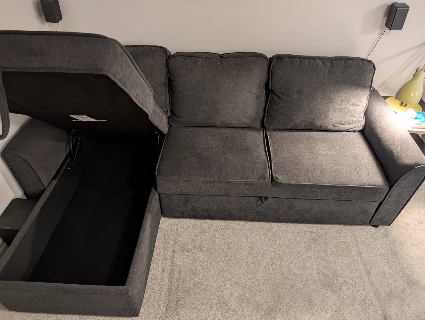 Structube Inter Sectional Sofa-bed with Storage - Dark Grey