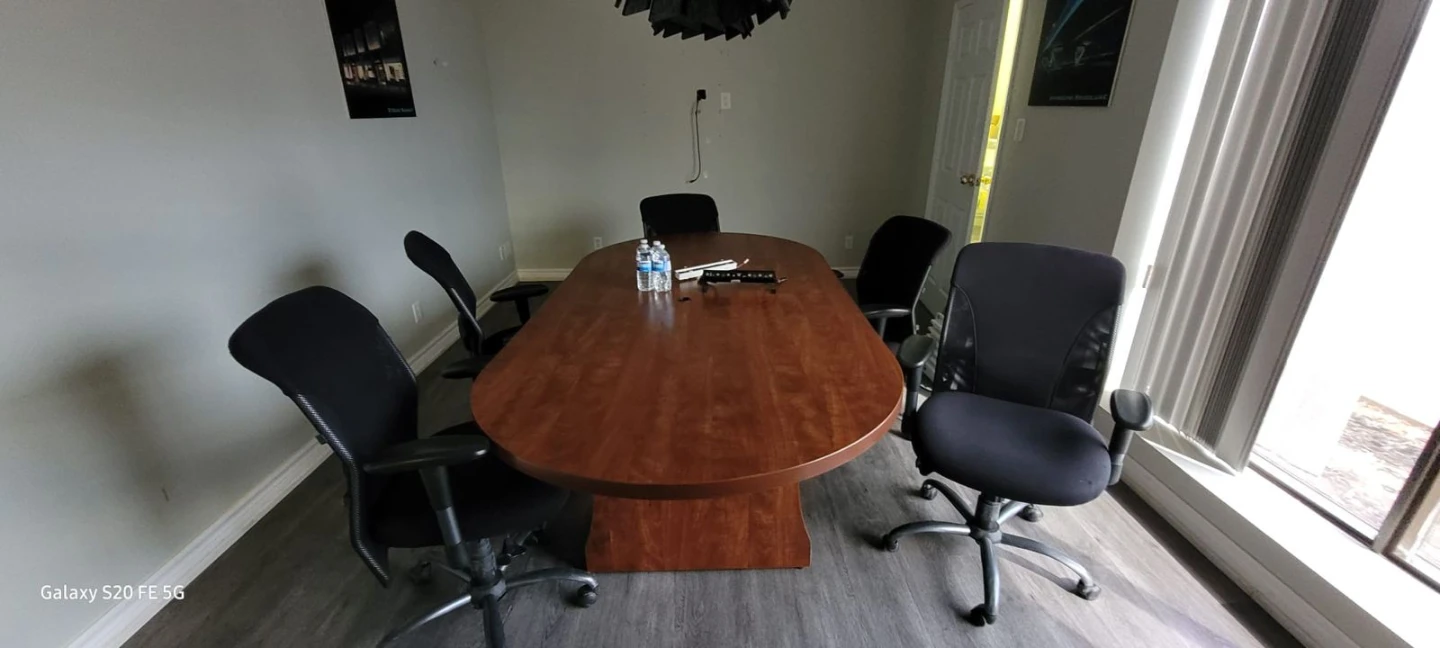 Wooden Oval Conference Table with 6 Chairs