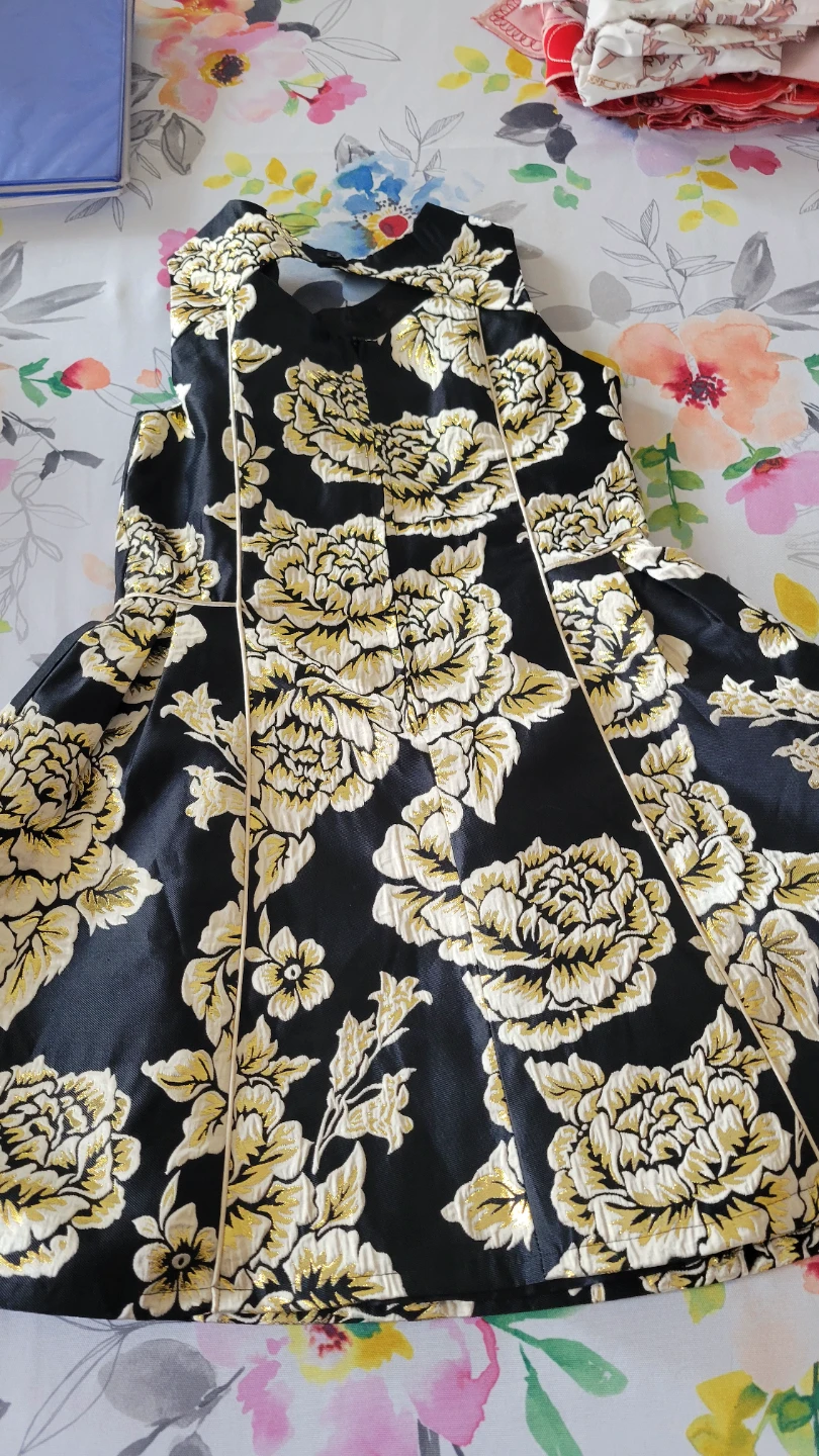 Children's Place Girls Black Floral Dress Size 16 - photo 3