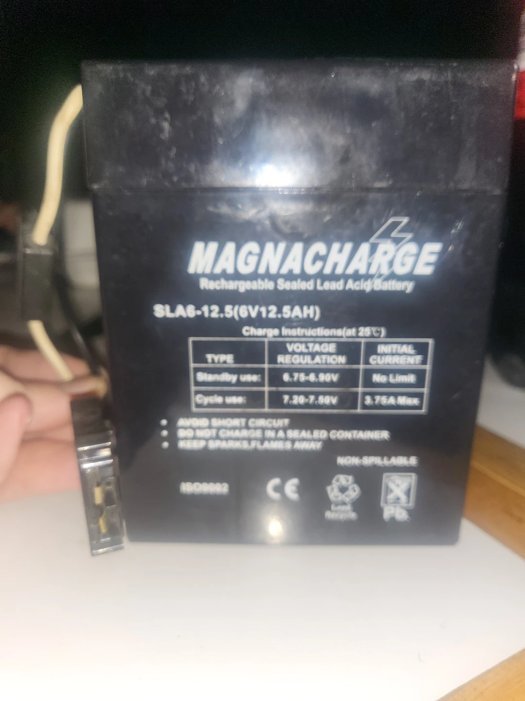 Magnacharge SLA6-12.5  Sealed Lead Acid Battery 6V 12.5AH