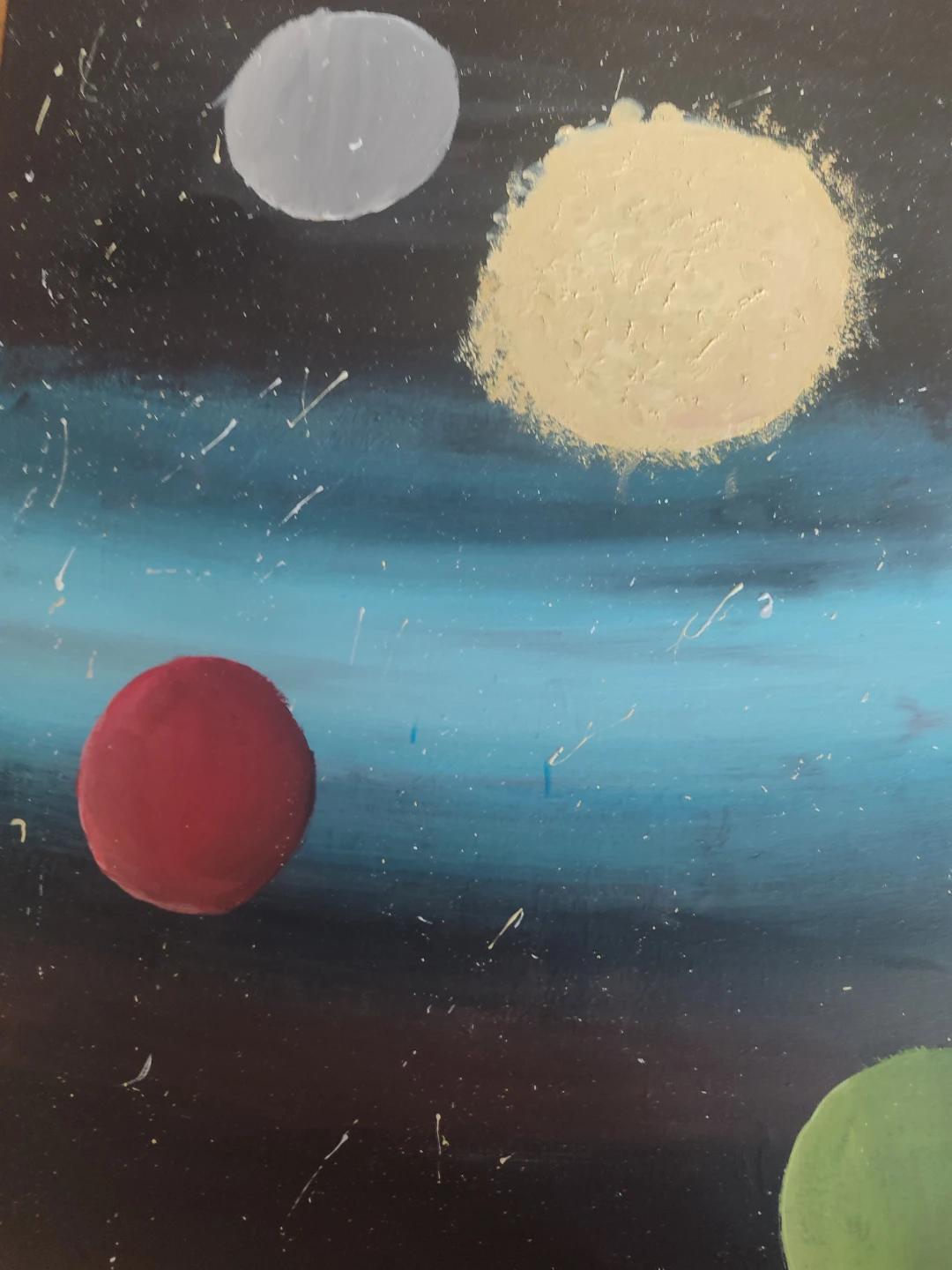 Hand-Painted Space Scene Canvas Art