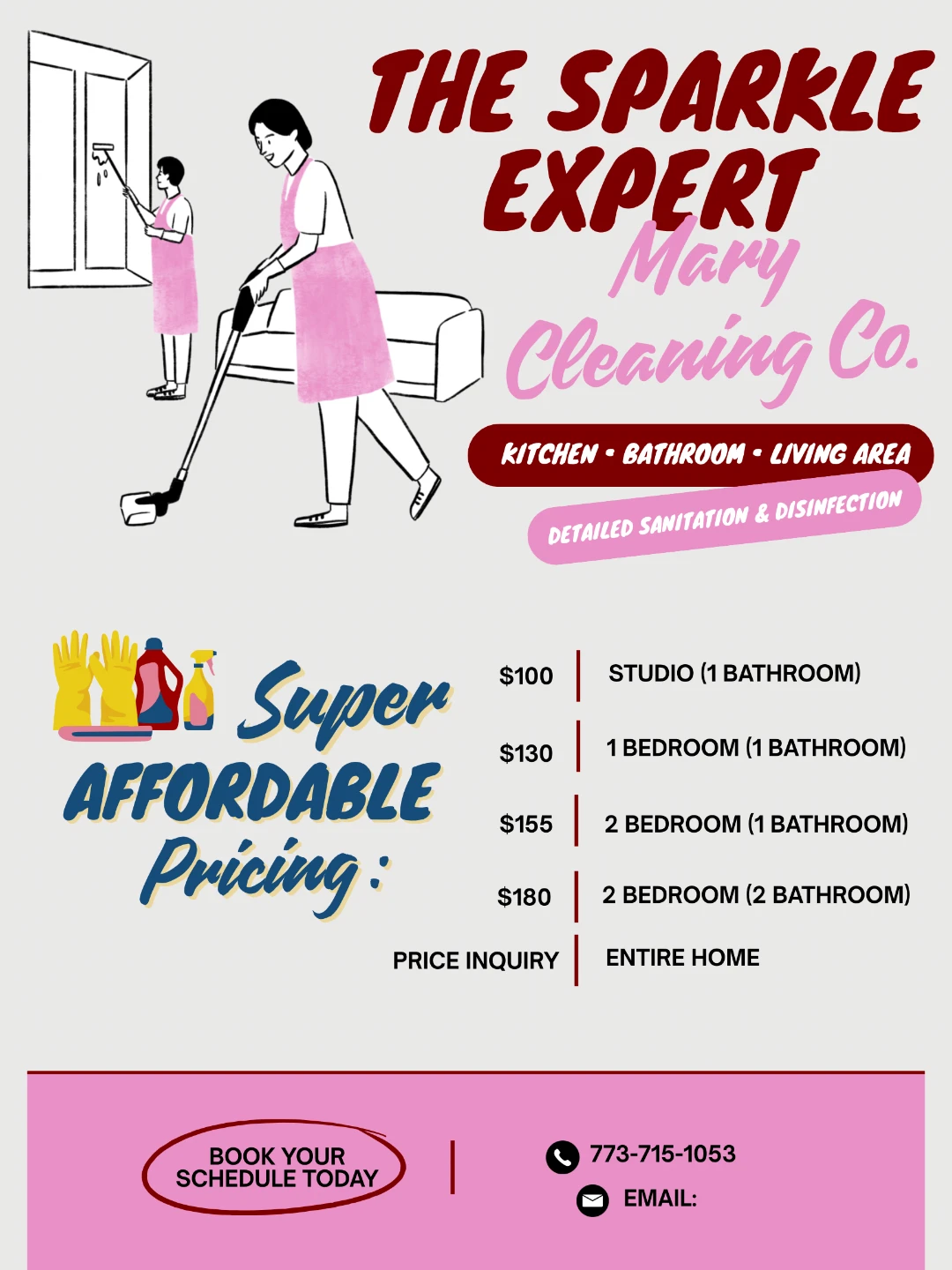 The Sparkle Expert Mary Cleaning Co. Services