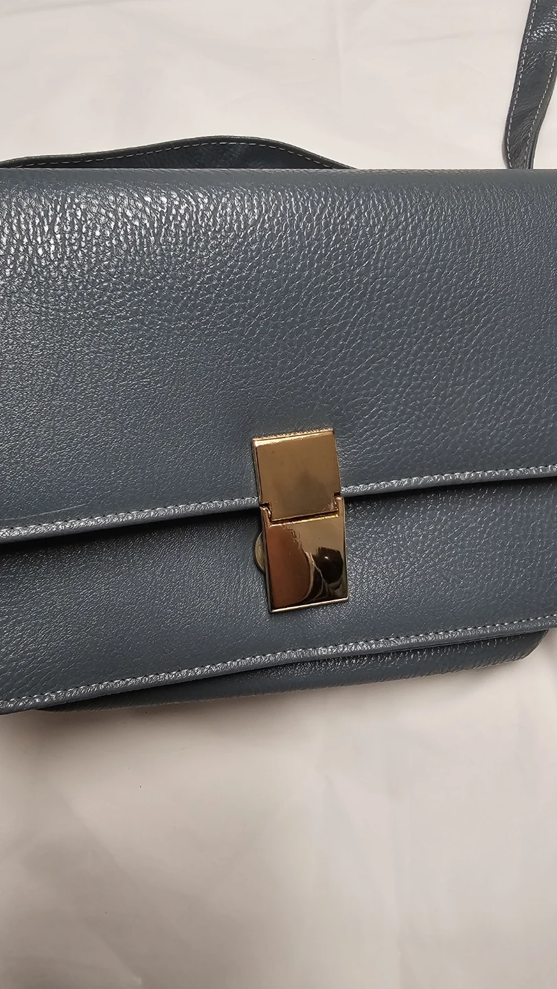 Bluish Grey Faux Leather Crossbody Bag - photo 2