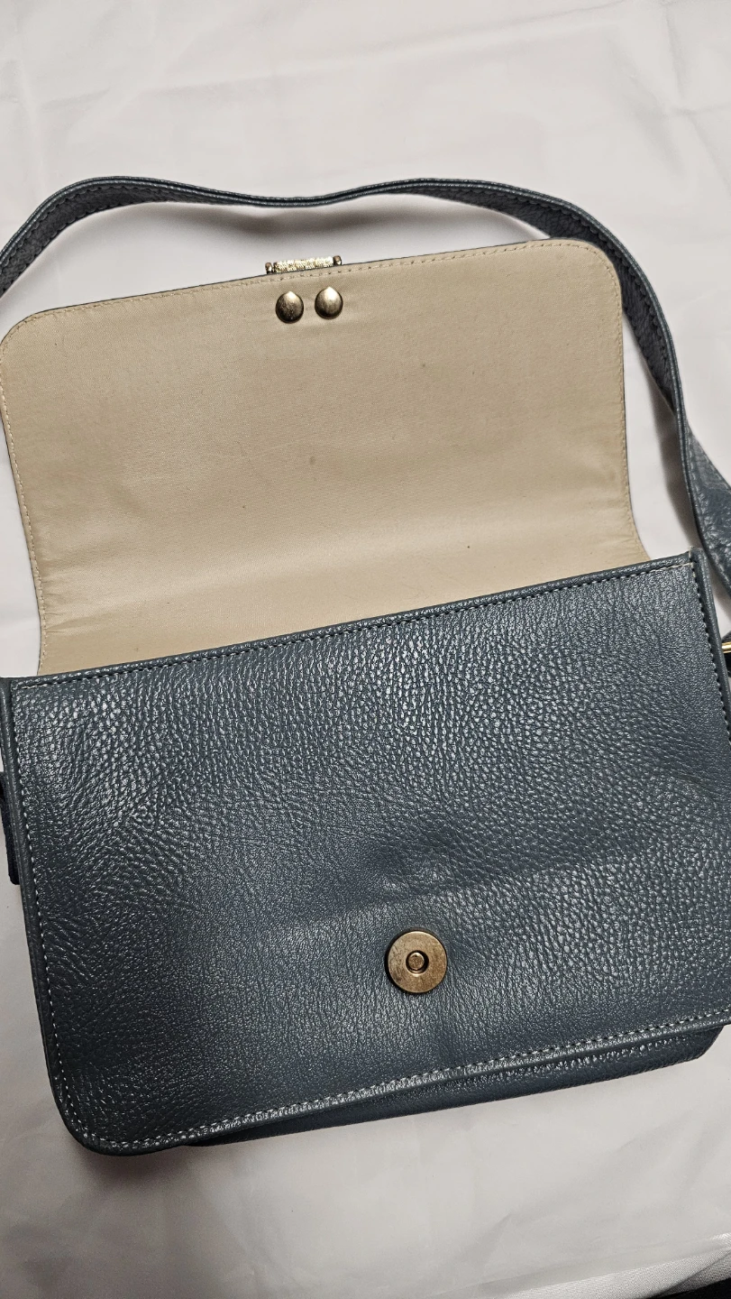 Bluish Grey Faux Leather Crossbody Bag - photo 3