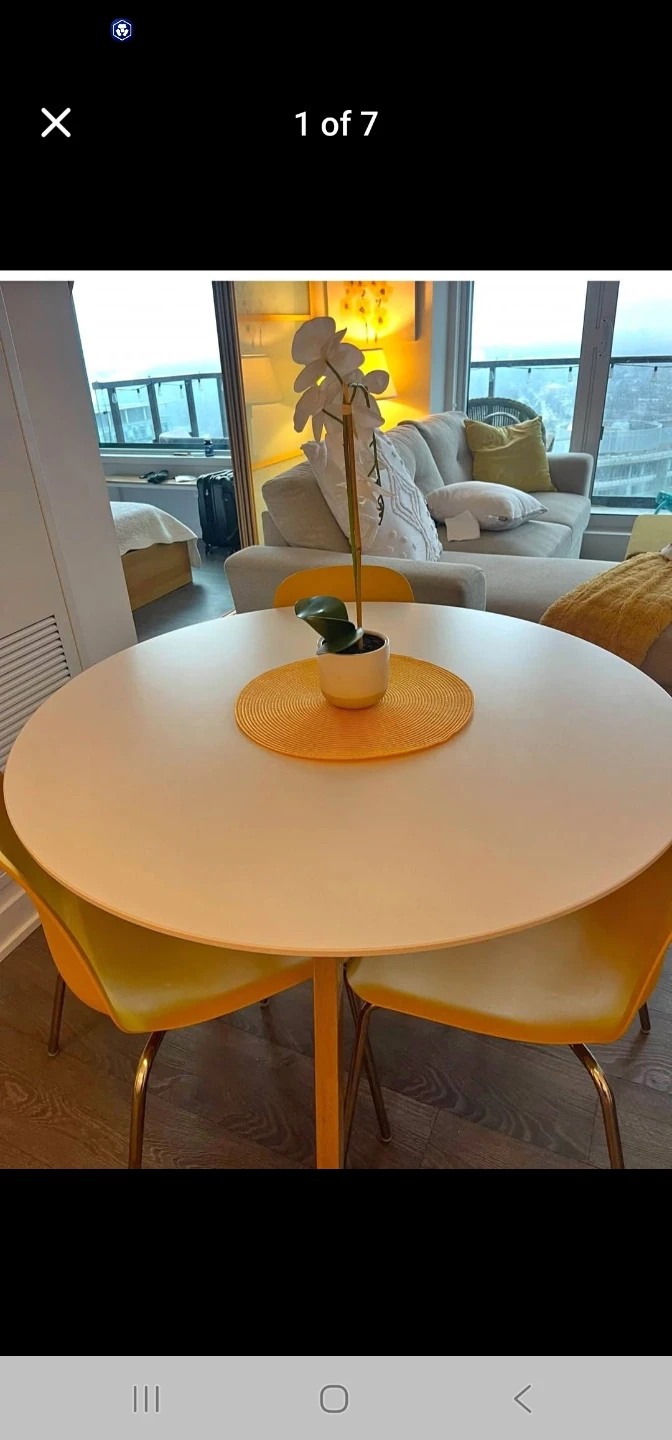 White Round Dining Table