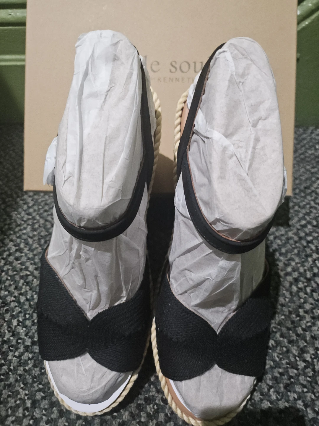 Gentle Souls Black Espadrille Wedge Sandals - photo 4