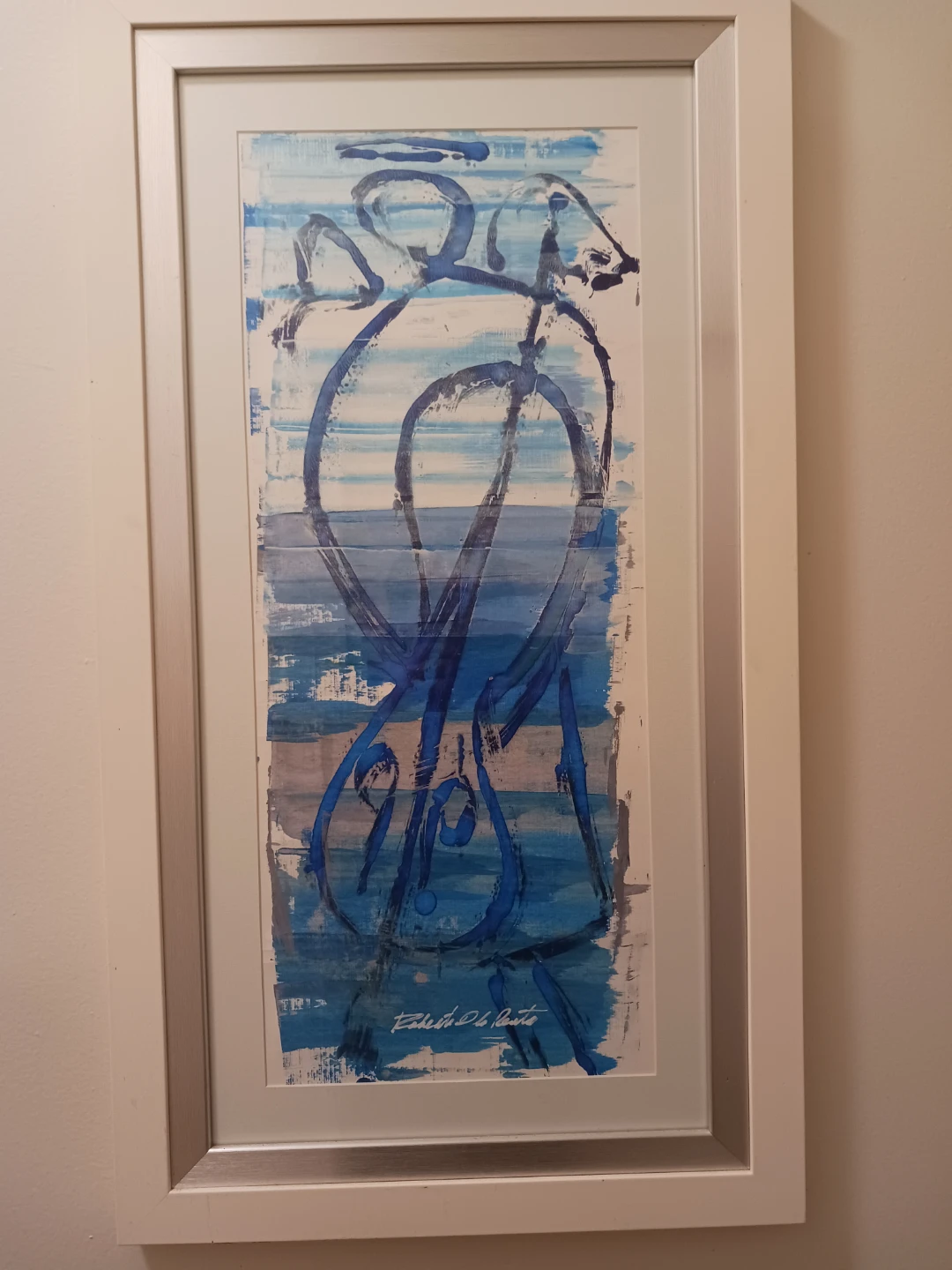Framed Abstract Blue Artwork by Robert DeCastro
