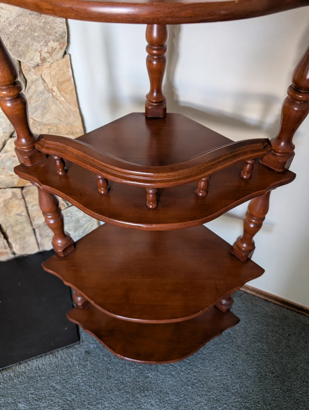 Vintage Wooden Corner 5 tiered Shelf - photo 3