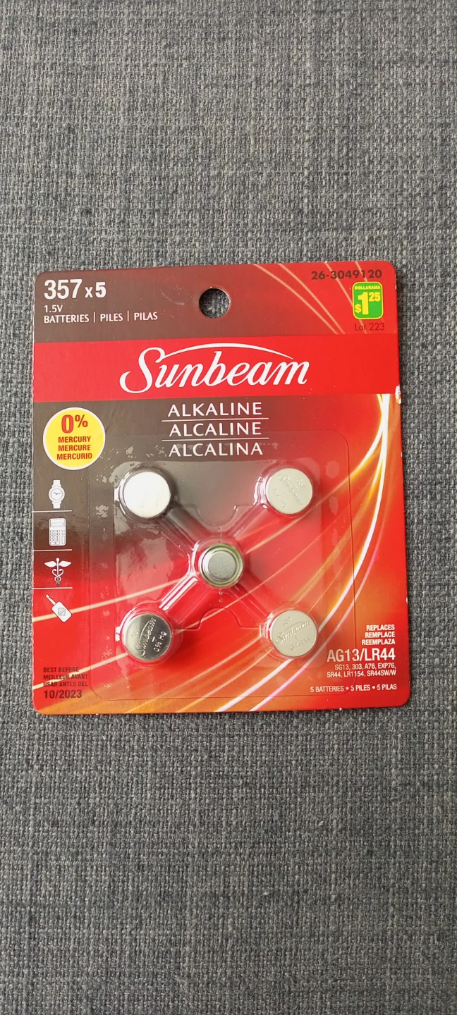 Sunbeam 357 Alkaline Batteries - 5 Pack