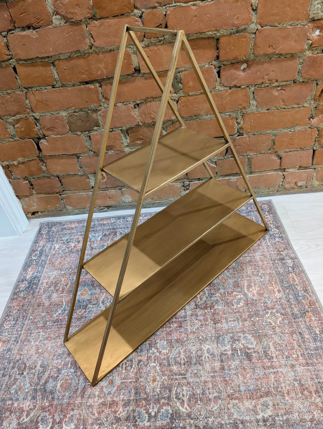Kate and Laurel Tildan 3 Tier Triangle Floating Metal Wall Shelf - photo 4