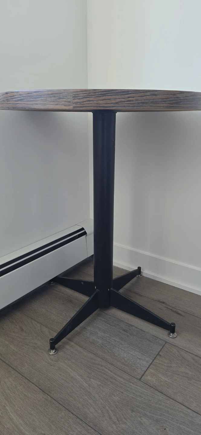 Round Wood-Look Accent Table - photo 2