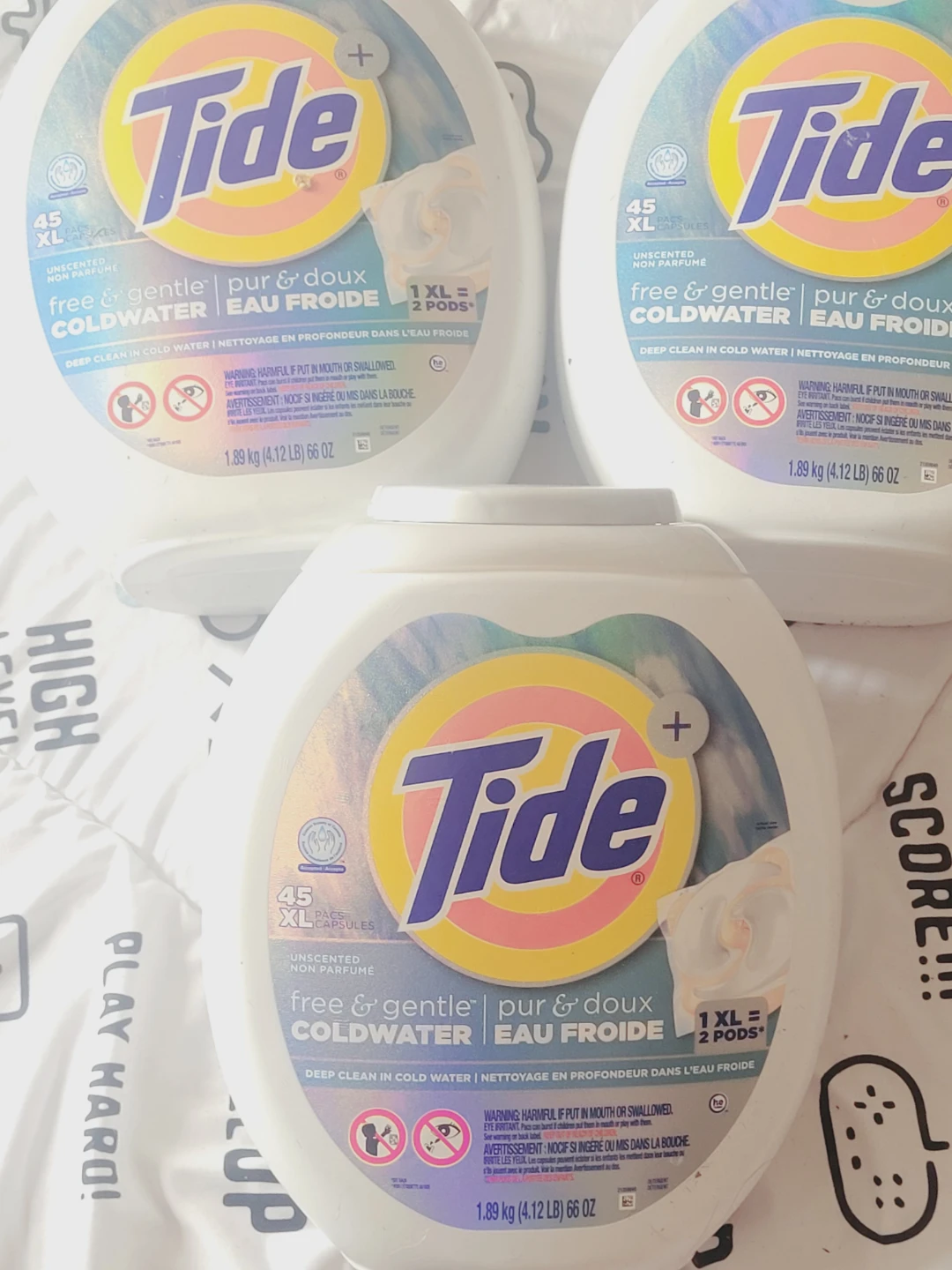 3 Tide Free & Gentle Pur & Doux Coldwater Laundry Pods