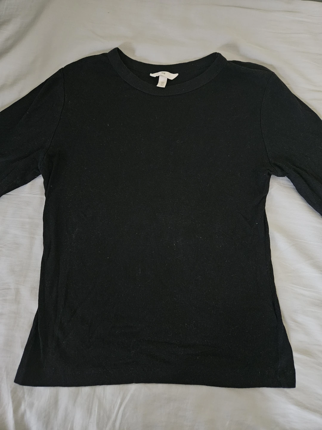 H&M Black Ribbed Long Sleeve Top - photo 2