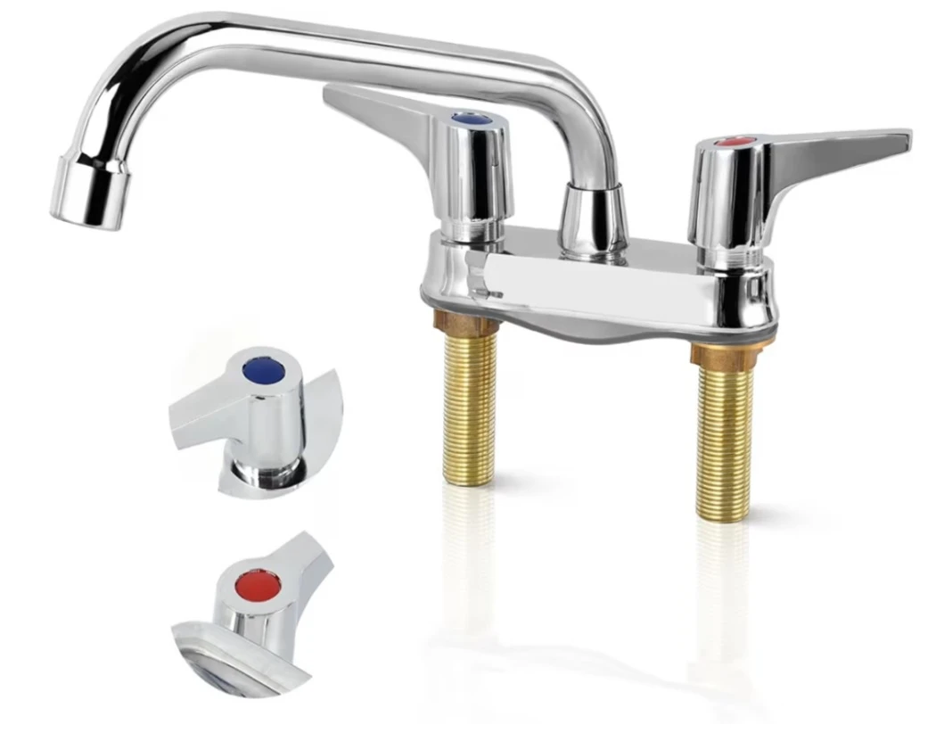 Commercial Bar Sink Faucet，4 inch 2Hole Deck Mount, Brass