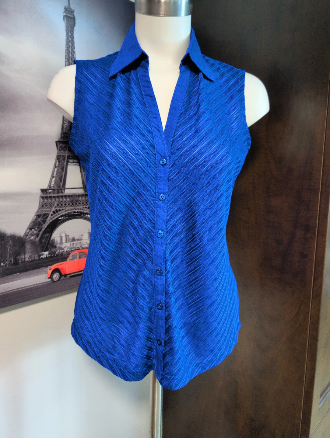 Beechers Brook Sleeveless Blue Blouse - Size M