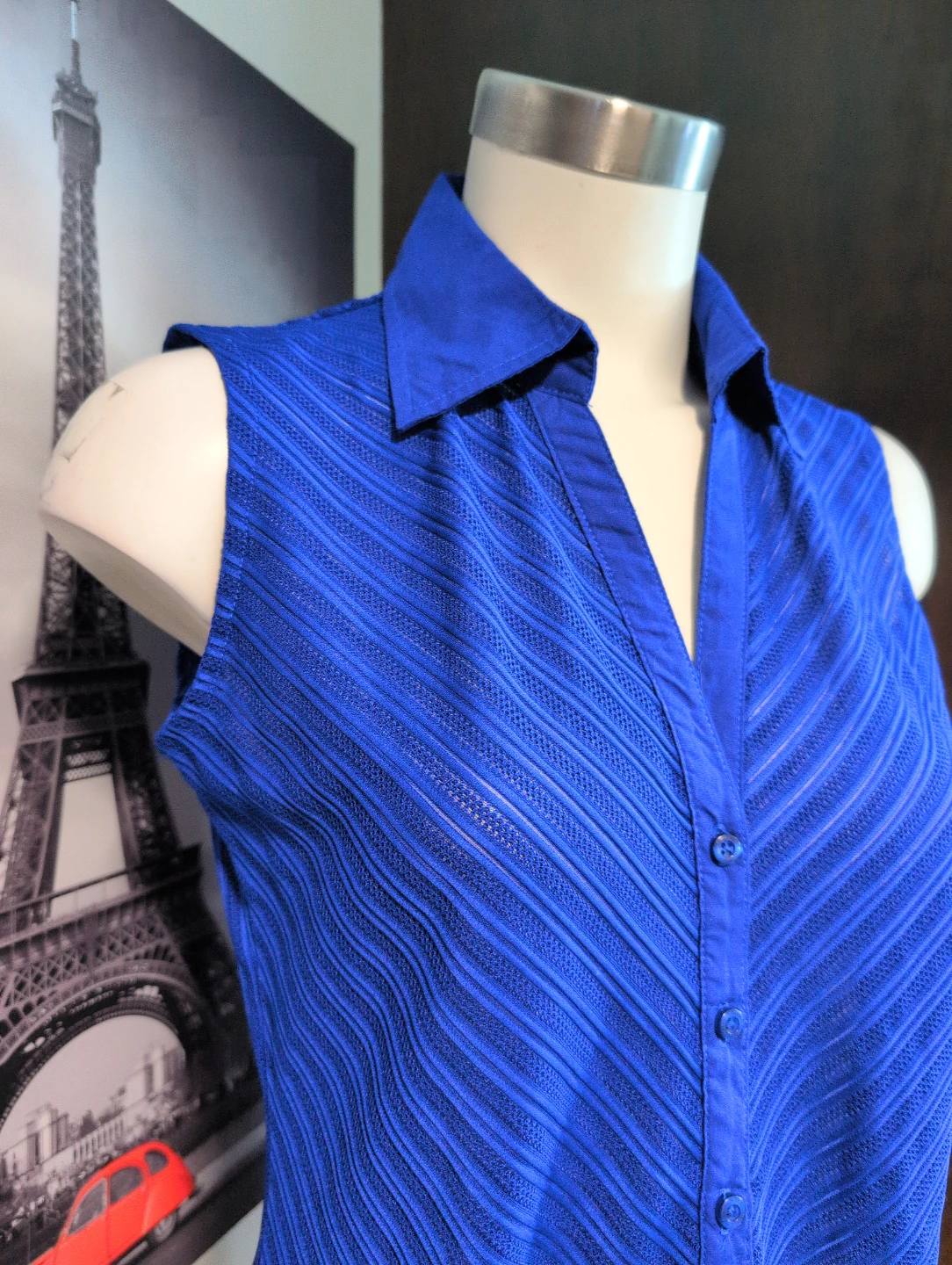 Beechers Brook Sleeveless Blue Blouse - Size M - photo 2