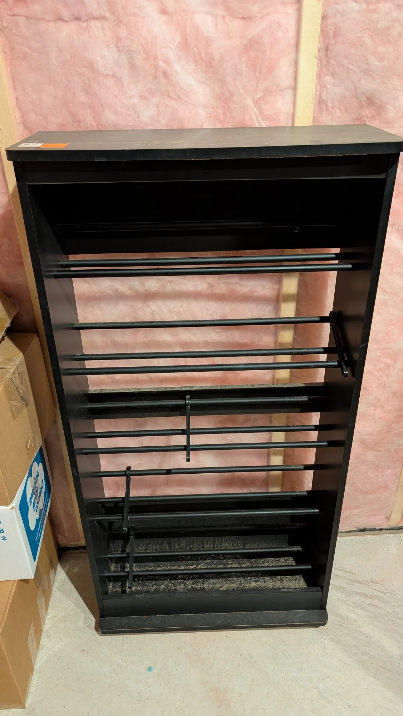 Black Wood Magazine Rack