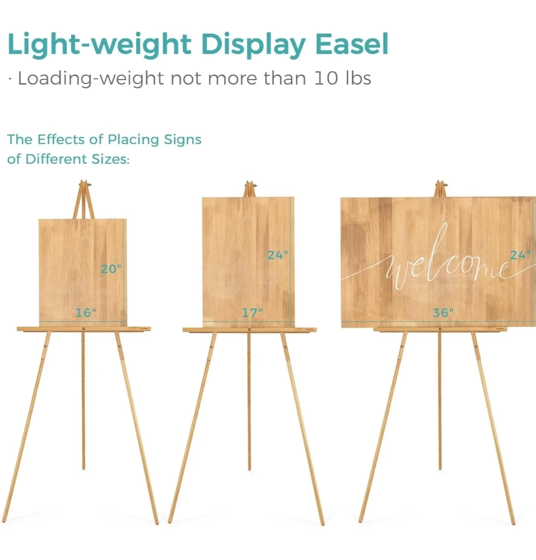 63" Adjustable Wooden Display Easel Stand - photo 3