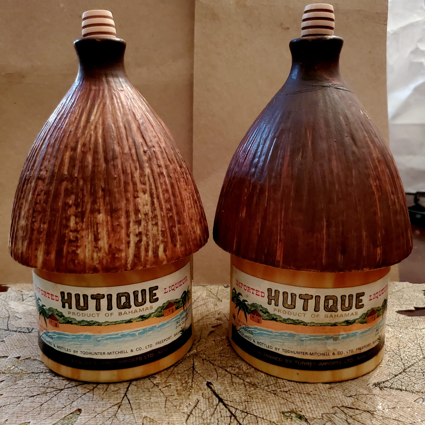 1950's Hutique Liqueur Ceramic Bottles - Set of 2
