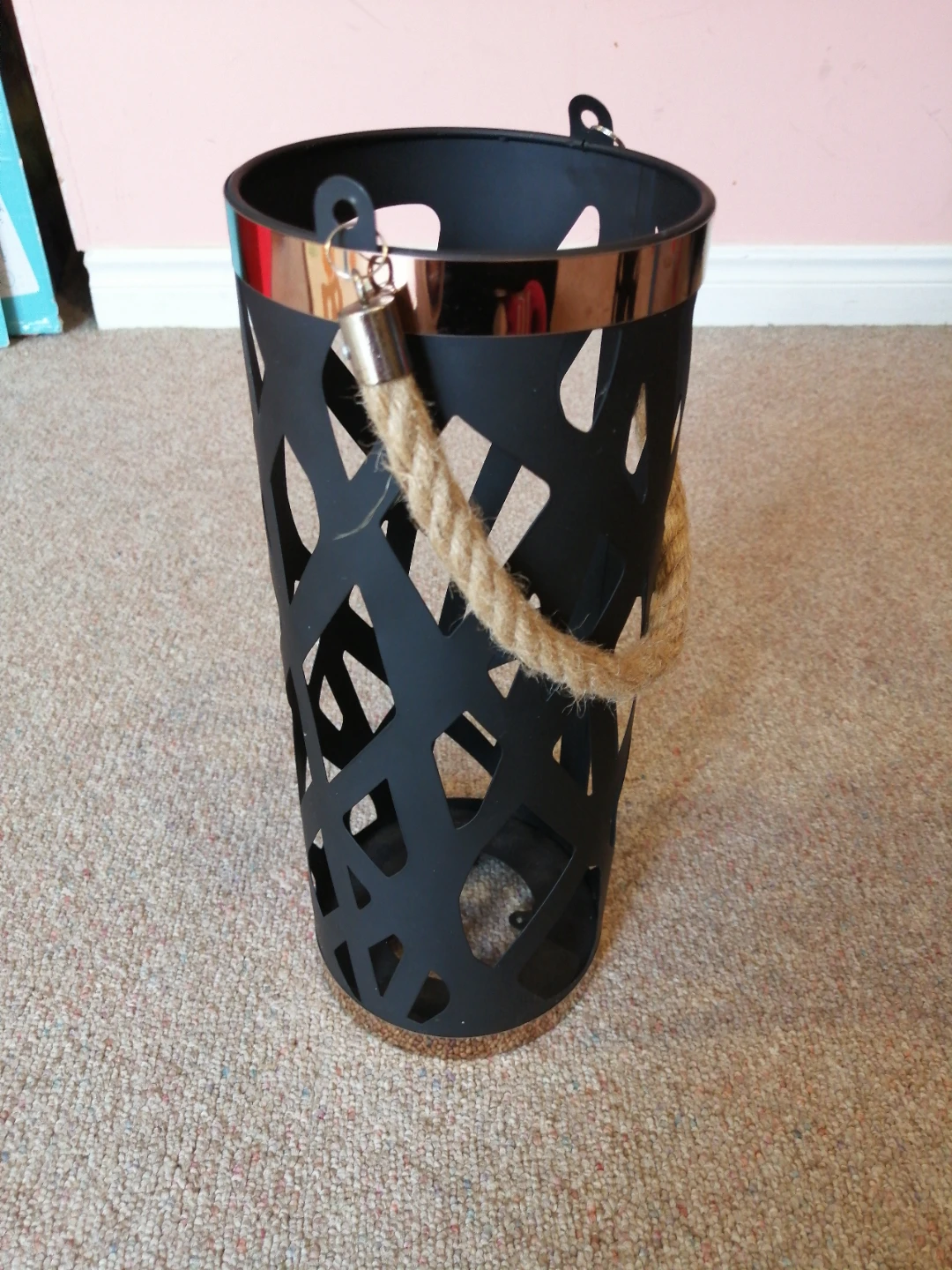 Set of 2 Black Lanterns with Rope Handles - photo 2