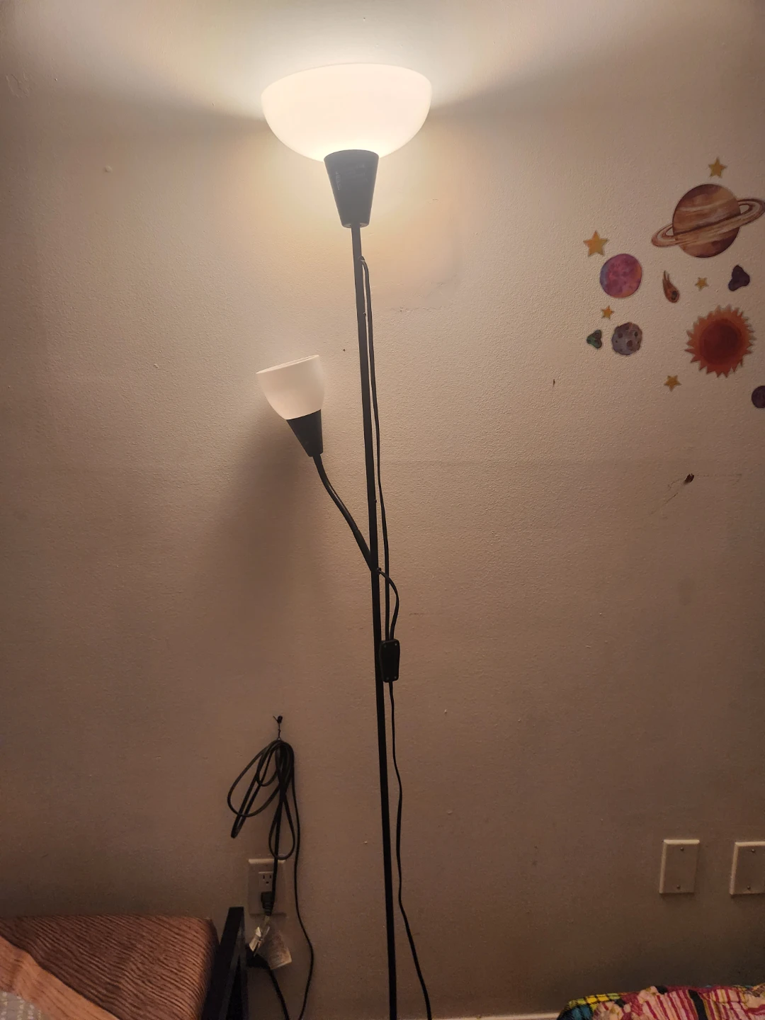 Black Floor Lamp with Two Lights - photo 2