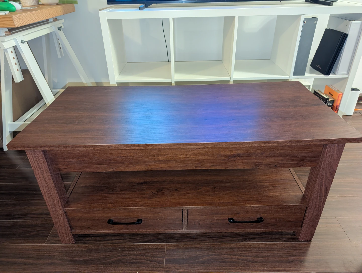 2 Drawer Coffee Table with Lifting Table and Additional Storage