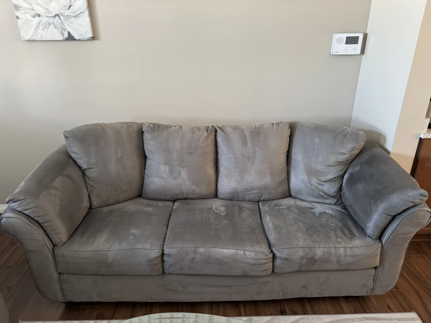 Grey Fabric Sectional 2 pieces