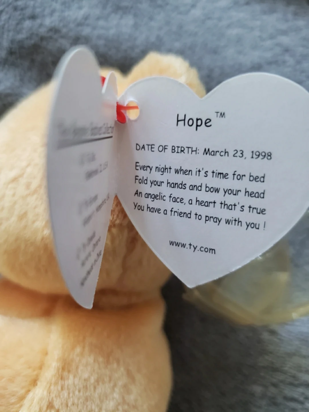 Ty Beanie Baby Hope Bear - photo 2