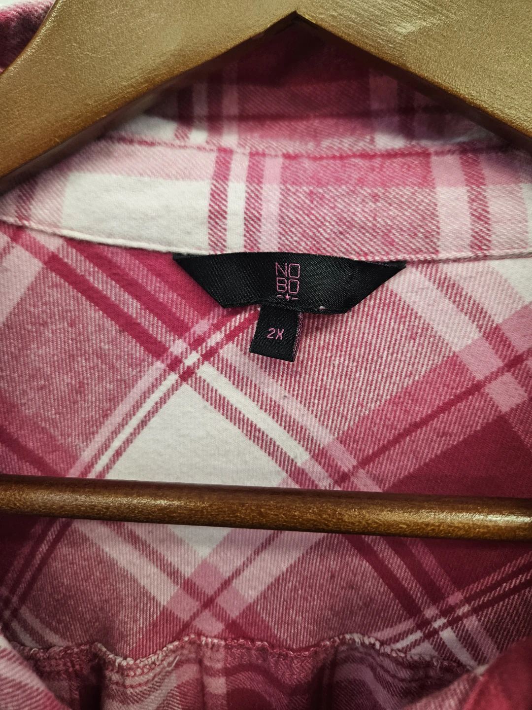 No Boundaries Pink Plaid Flannel Shirt 2X - photo 2