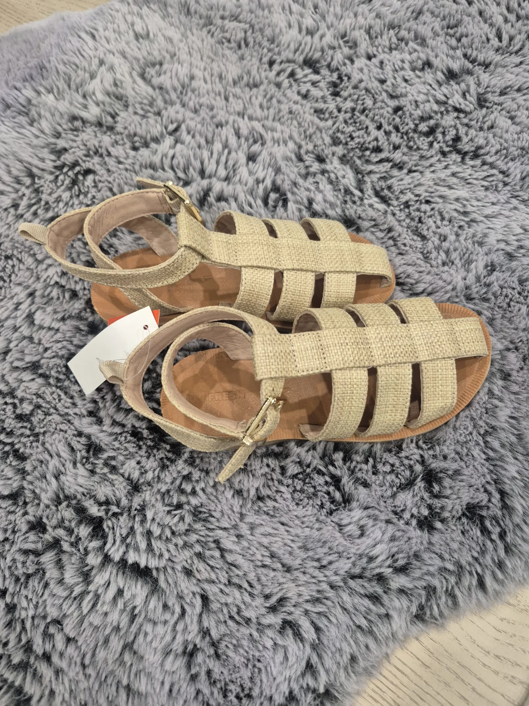 Kids Beige Woven Gladiator Sandals - photo 2