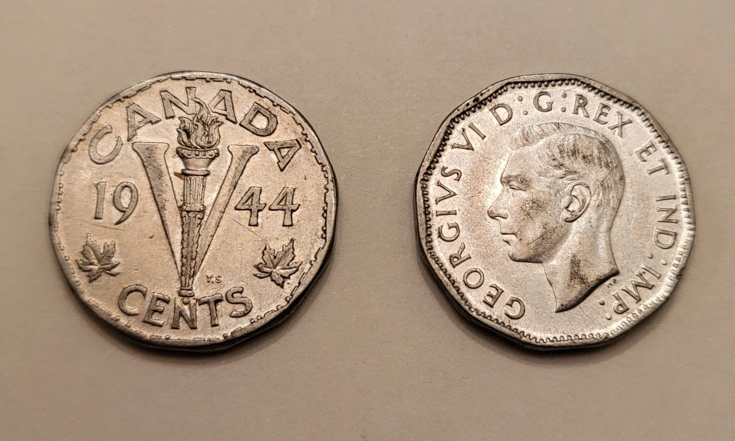 1944 Vintage Canadian Nickel