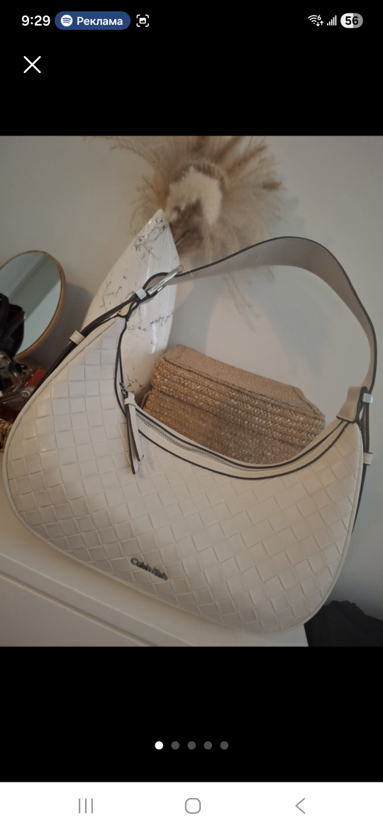 Calvin Klein White Woven Shoulder Bag - photo 2