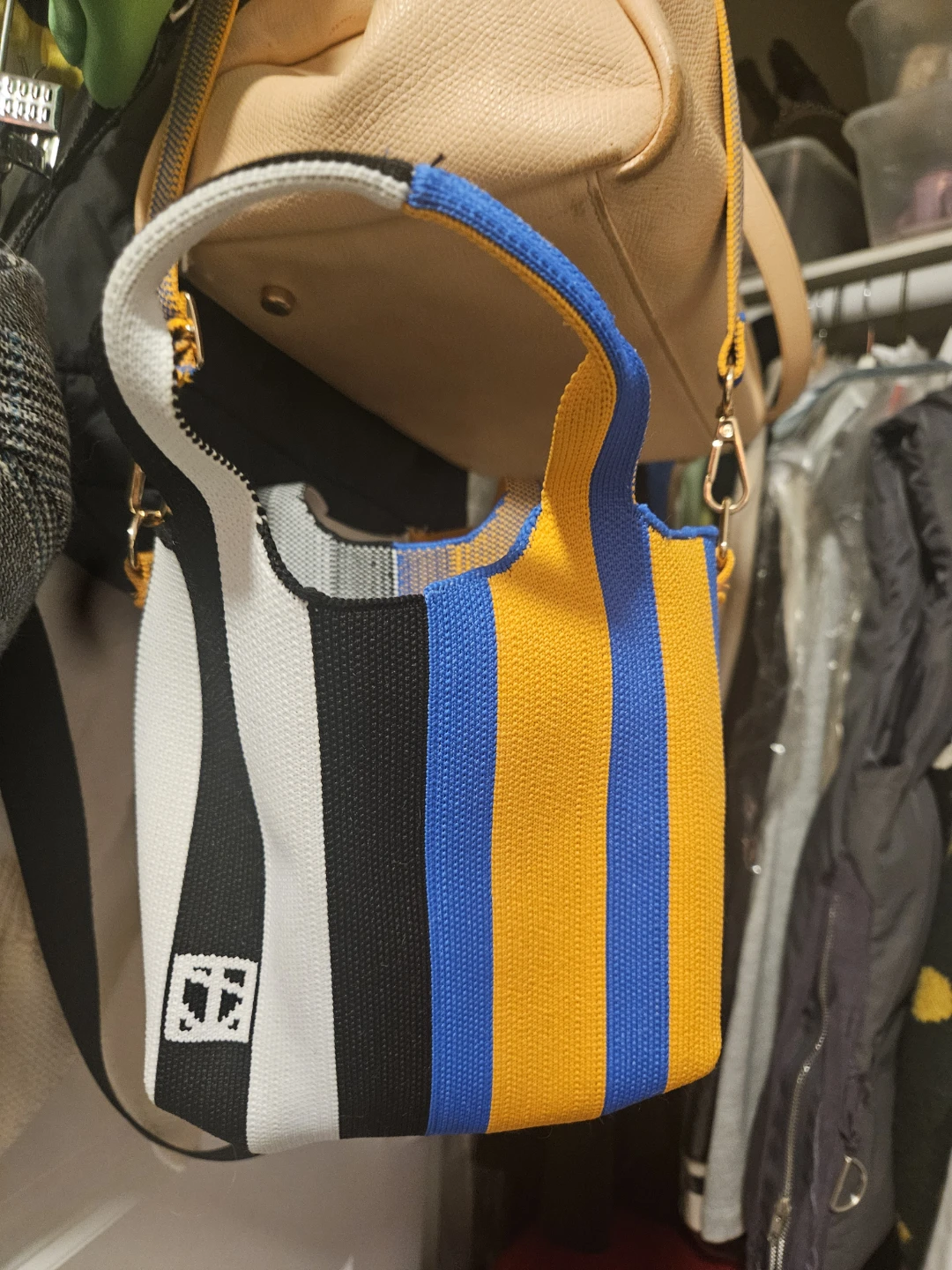 Striped Knit Tote Bag - photo 2