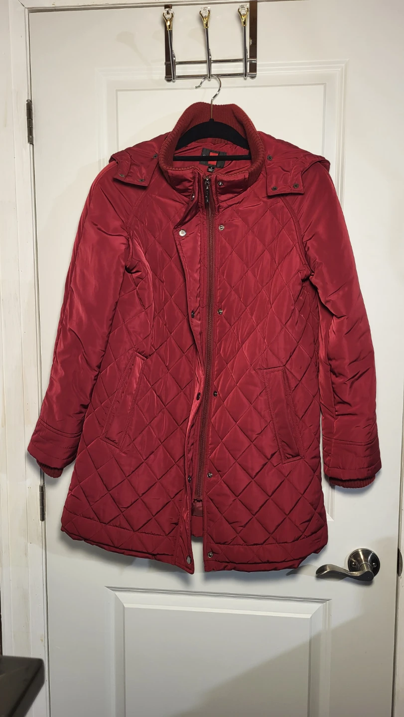 Red Quilted Hooded Jacket - photo 2