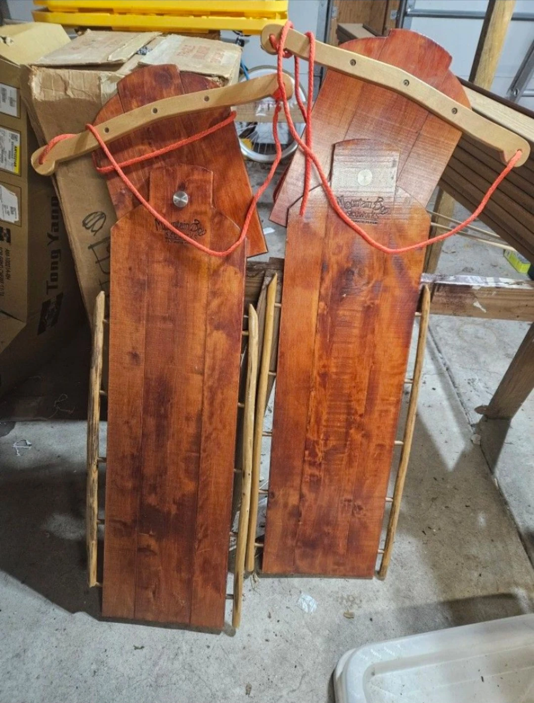 Mountain Boy Wooden Sled with Black Seats