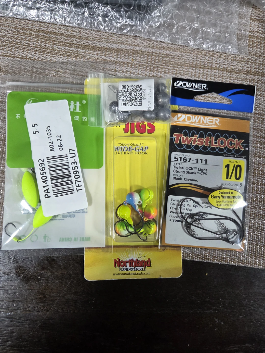 Fishing Tackle Lot: Jigs, Hooks, Weights & Floats