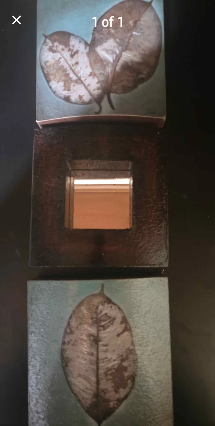 Decorative Shadow Box with Leaf Art