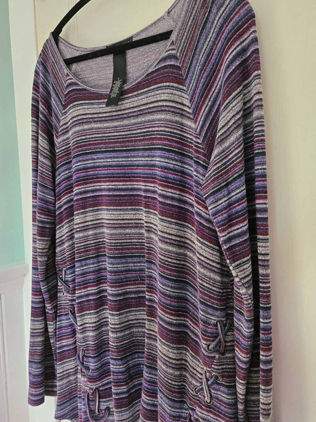 Women's Striped Purple Top - photo 2