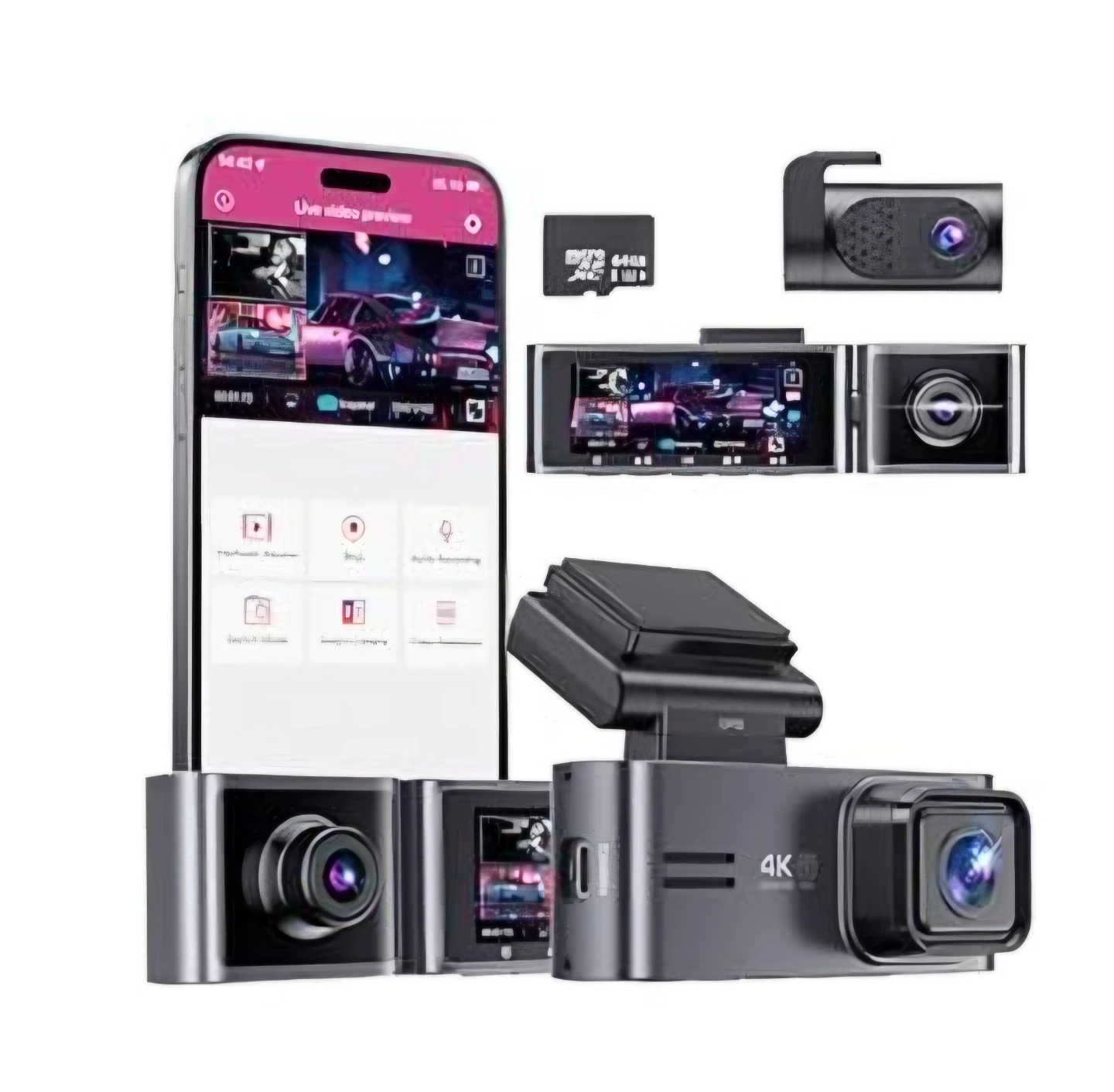 OMBAR 4K 3 Channel Dash Cam 5G