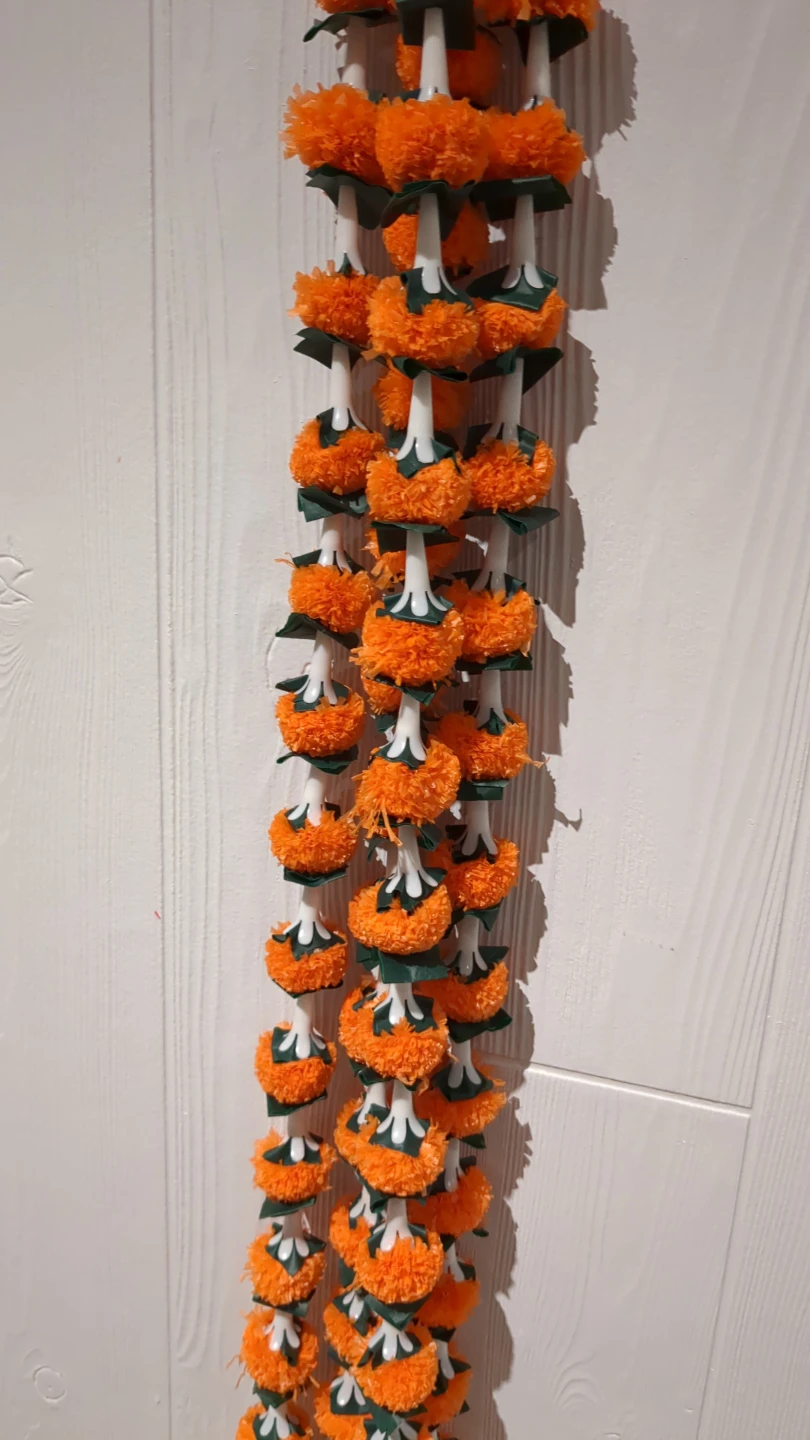 Assorted Colourful Flower Garlands (Yellow, Orange, Red) - photo 3