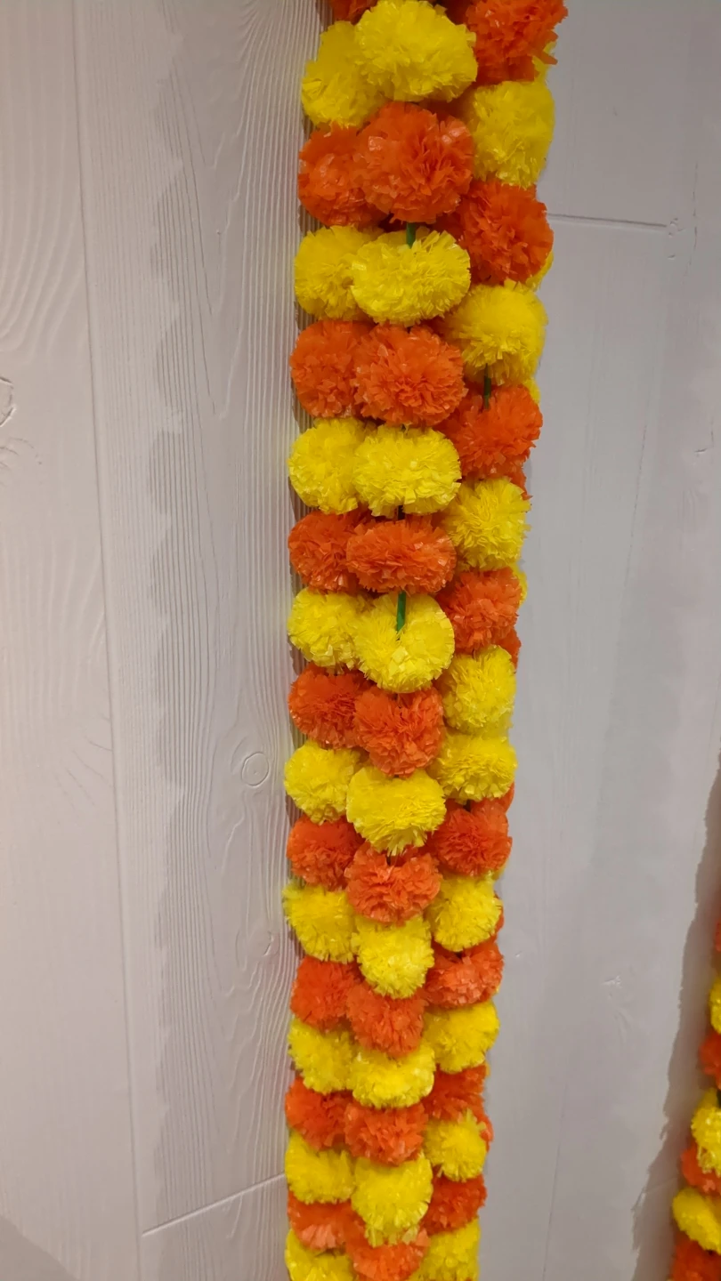 Assorted Colourful Flower Garlands (Yellow, Orange, Red) - photo 5
