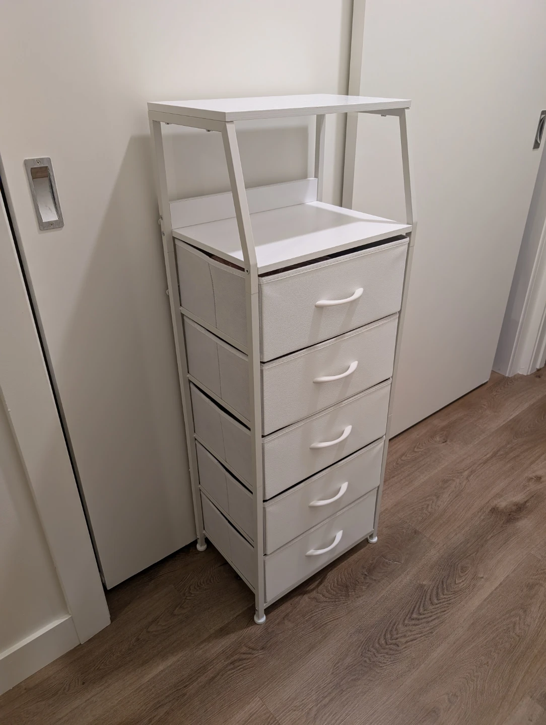 Moxin 5 Drawer Fabric Dresser - White