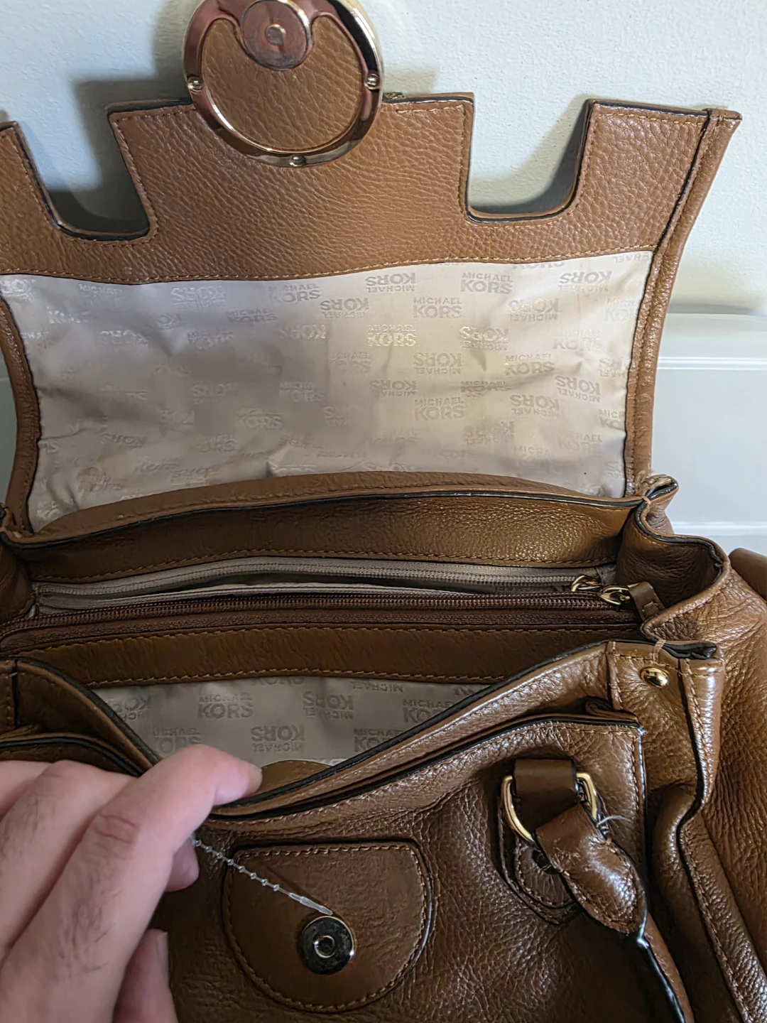Michael Kors Leather Satchel Bag - Brown - photo 3