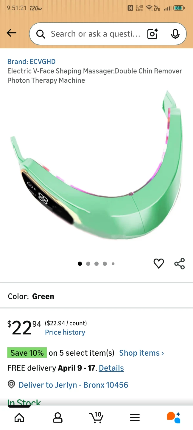 Electric V-Face Shaping Massager Green (cash only) - photo 2