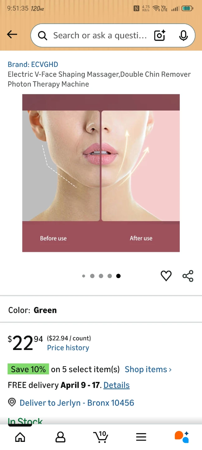 Electric V-Face Shaping Massager Green (cash only) - photo 3