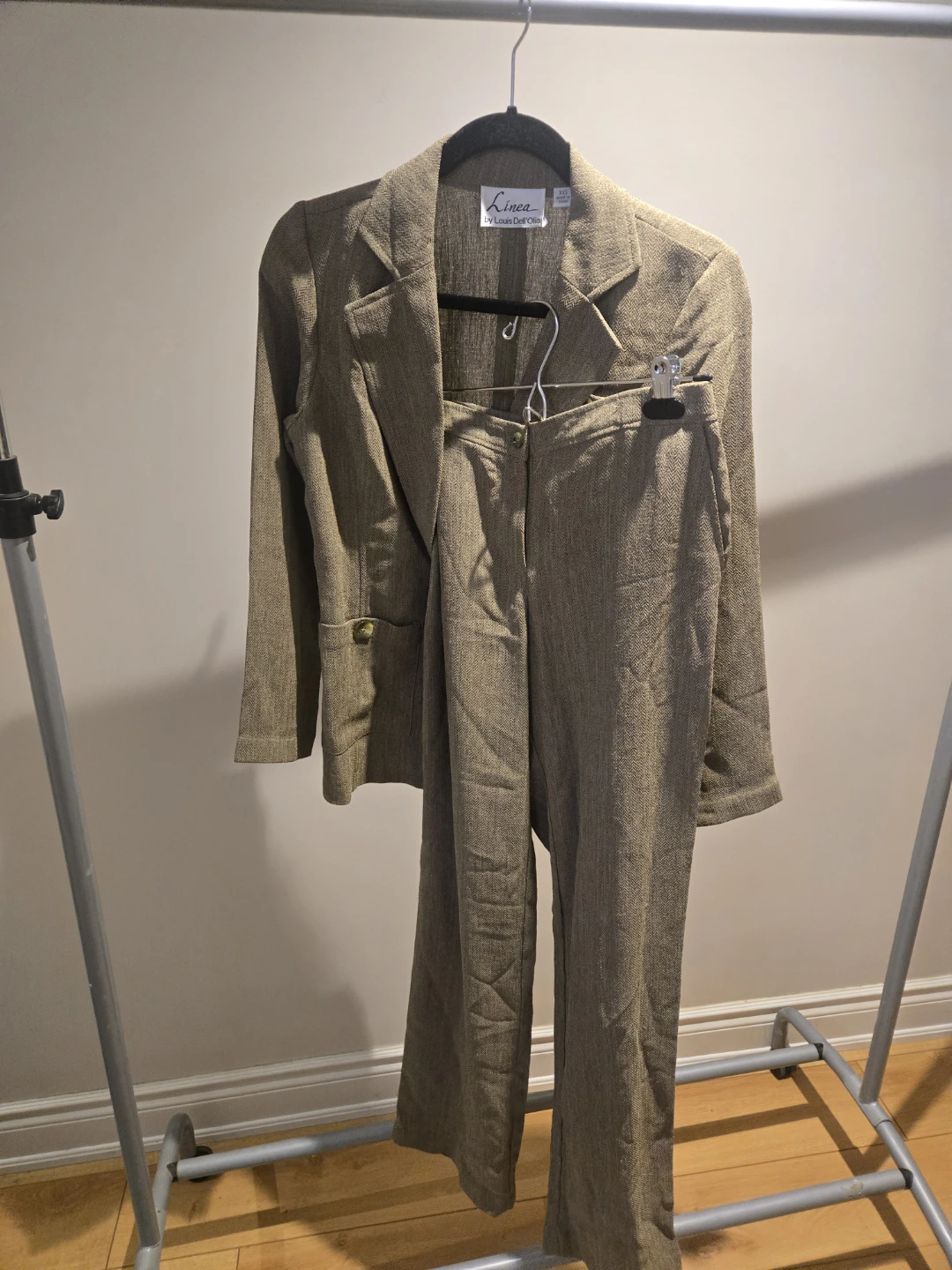 Linea by Louis Dell'Olio Women's Blazer and Pants Set - Khaki - photo 2