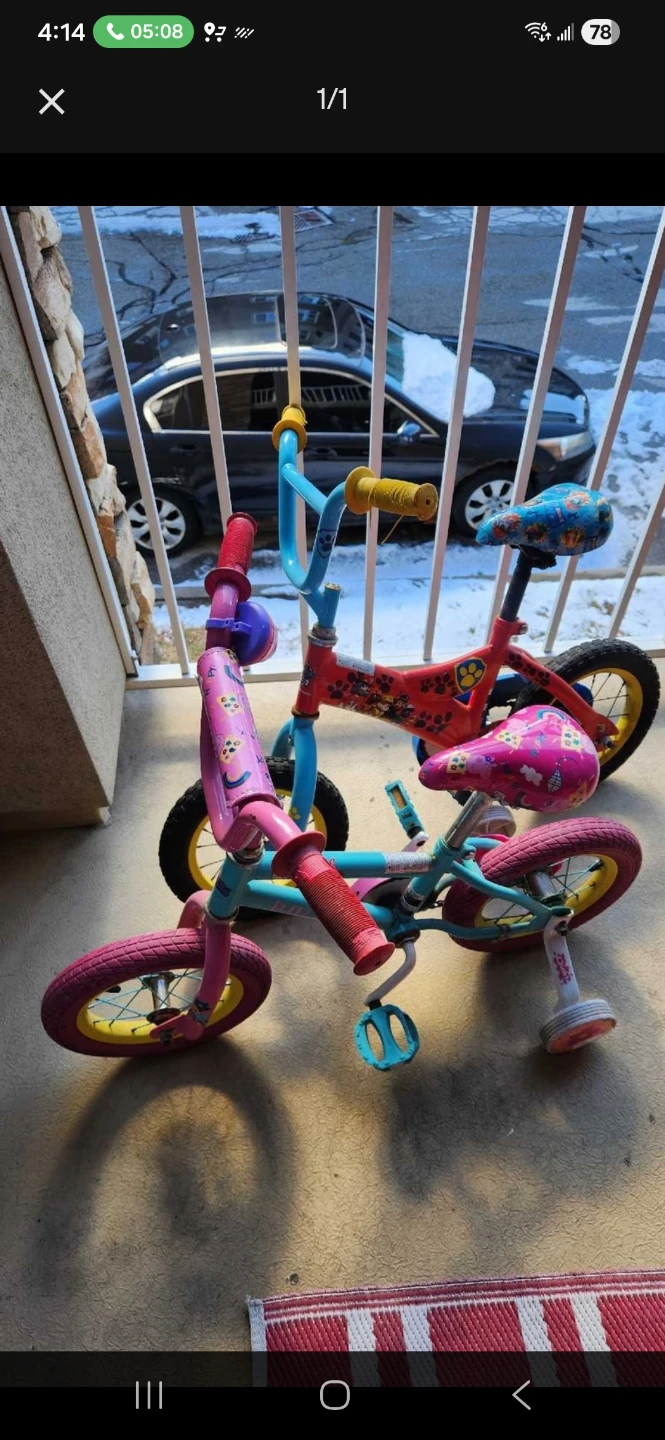 Two Kids Bikes both for 50 bucks, or 25 each.