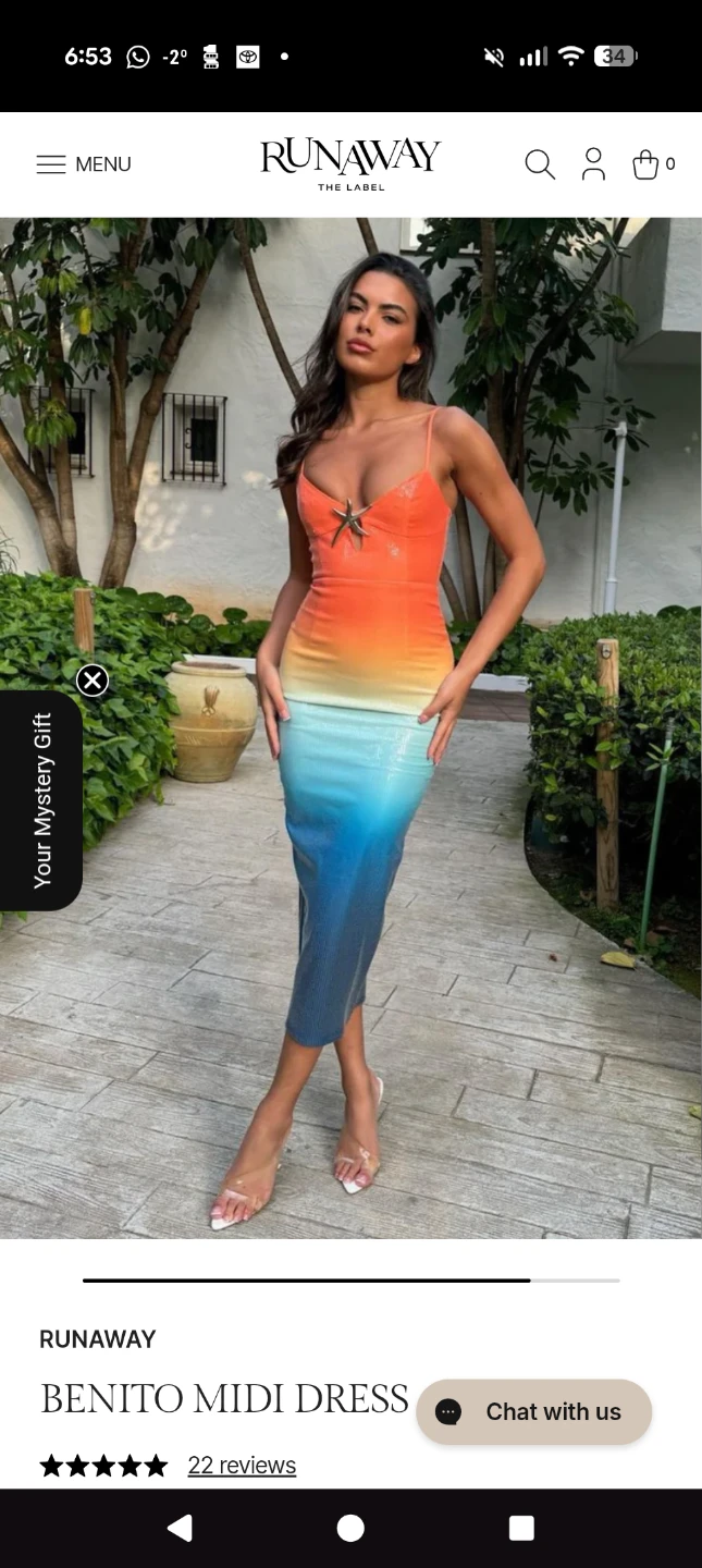 Runaway the Label Ombre Sequin Midi Dress (XS)