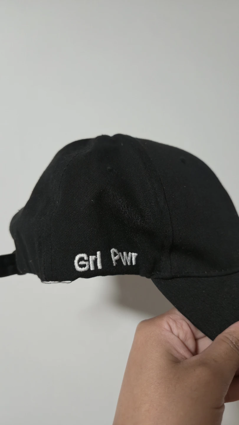 Black Baseball Cap - Grl Pwr Embroidery - photo 3
