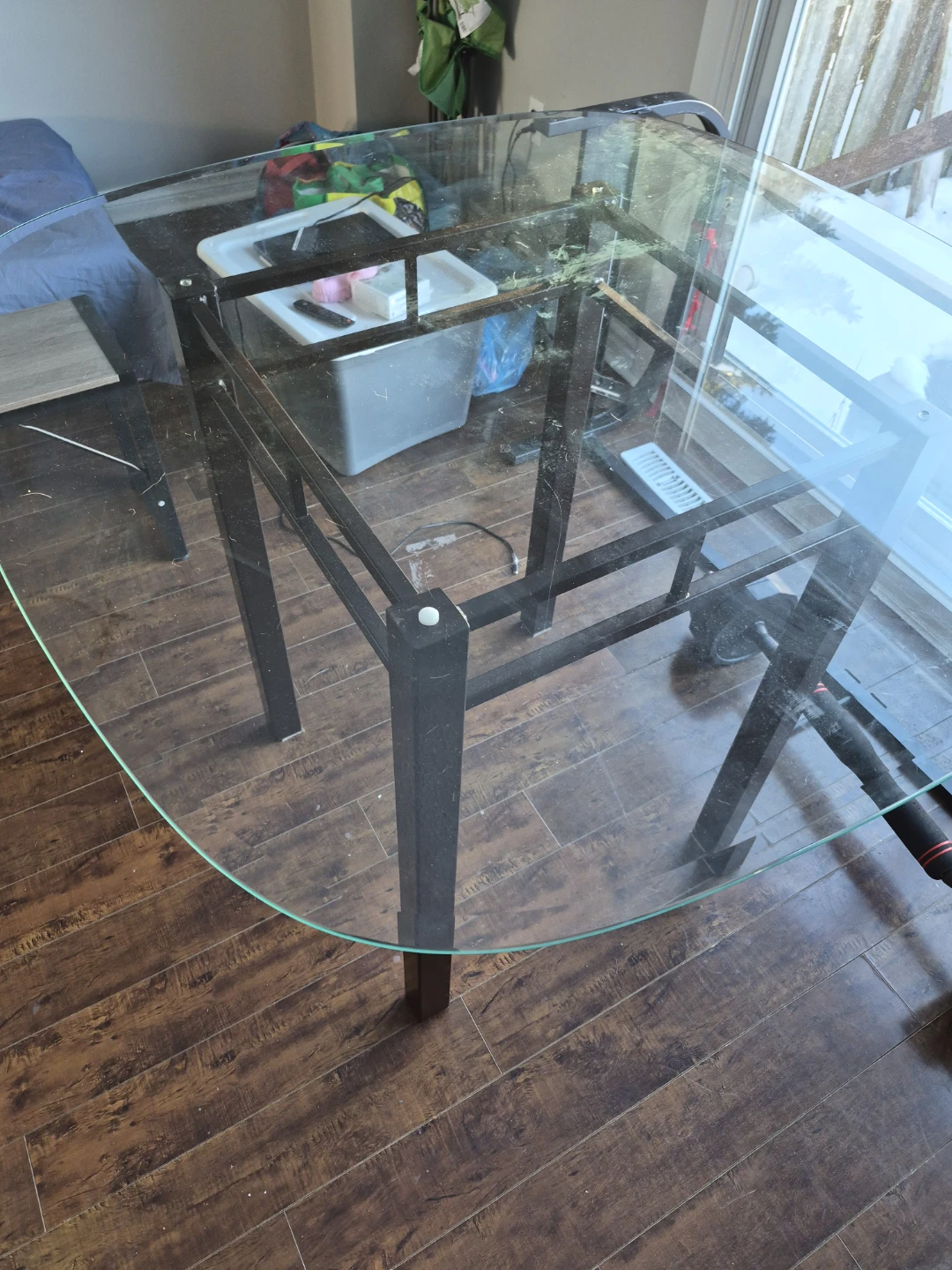 Glass Top Table with Metal Base - photo 2